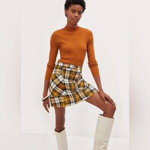 Anthropologie Maeve Plaid Mini Skirt